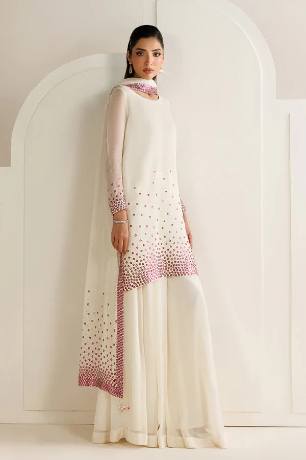 Jazmin Chiffon Hand Embellished & Embroidered 4 Piece Dress -- A019