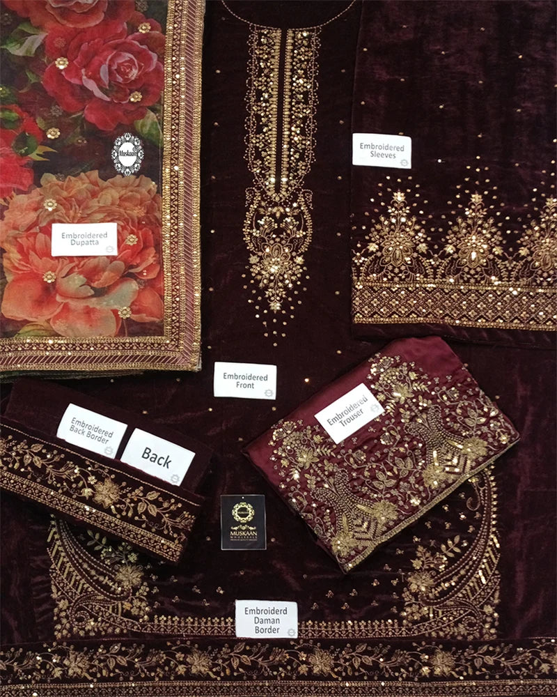 Jazmin Embroidered Velvet Formal Collection - A060