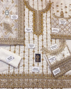 Haris Shakeel IVORY Bareeze Net 3 Piece - A058
