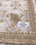 Haris Shakeel IVORY Bareeze Net 3 Piece - A058