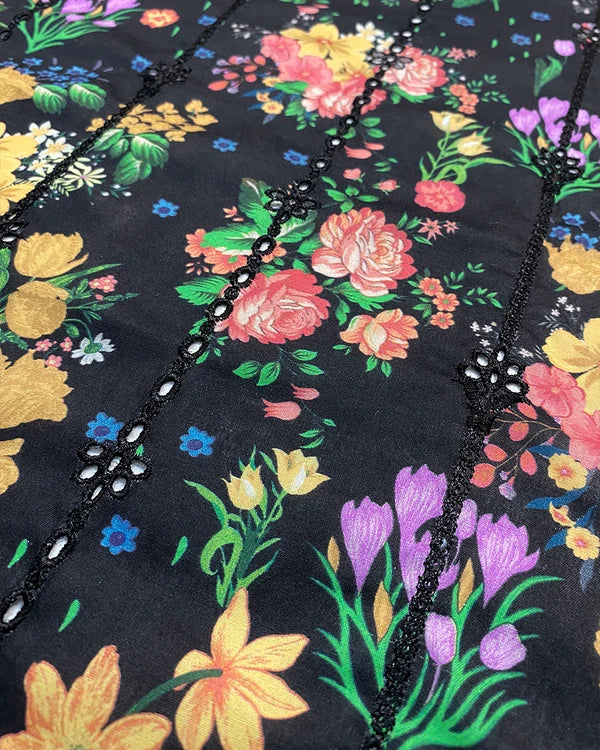 Maria B M Print Embroidered 3 Piece Dress A004