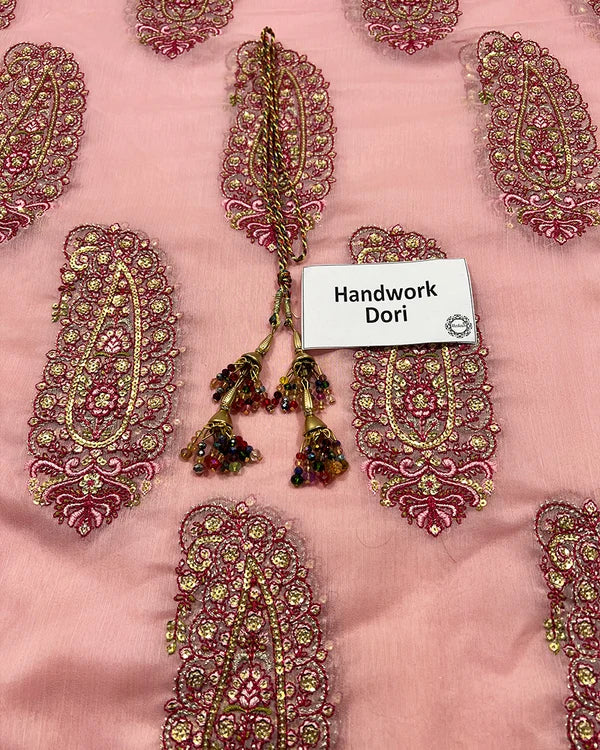 Hussain Rehar Chiffon Embrodiered Gharara - A015