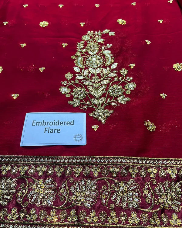 MARIA B CHIFFON EMBRDOEIRED SAREE - A031