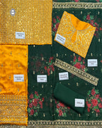 Aneelas Chiffon Embrodiered & Printed Saree - A063
