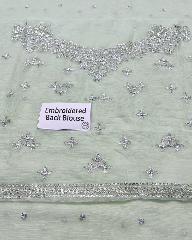 Maria B Chiffon Saree Embroidered Dress  - A041