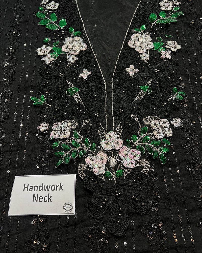 Maria.B 3 Piece Embroidered Bamber Chiffon Suit - A059