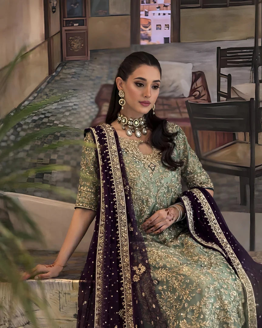 Haris Shakeel Mesuri Hand Embellished 3 piece - A061