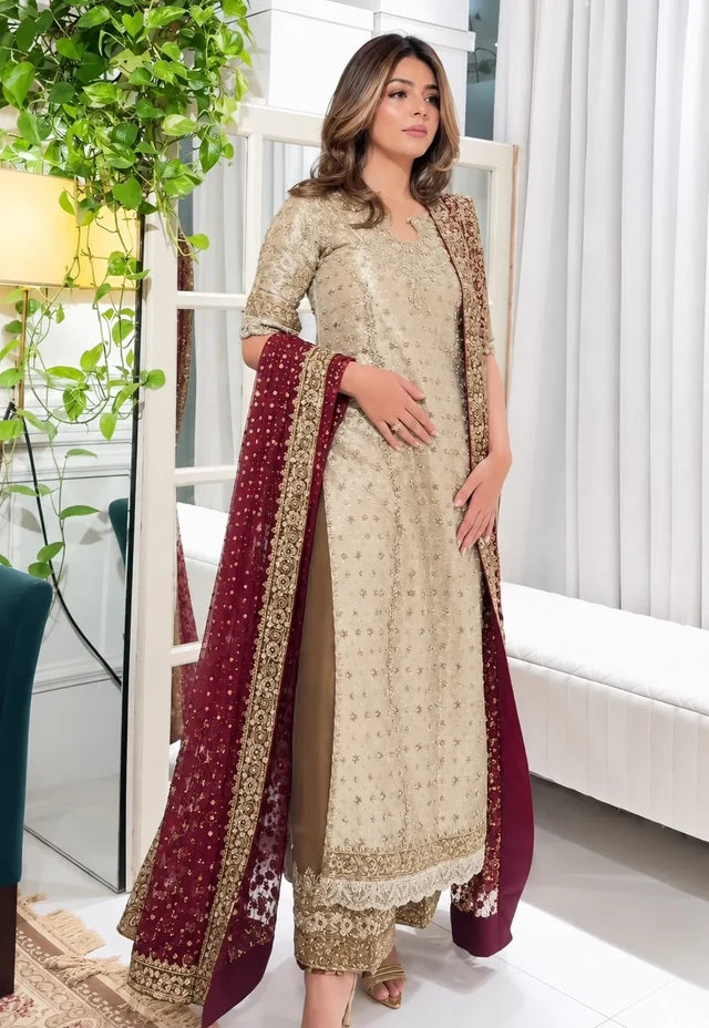 Harish Shakeel Mesuri Hand Embellished 3 Piece - A048