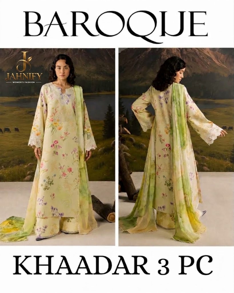 Baroque Khaddar Digital Printed 3 Piece Dress -A045