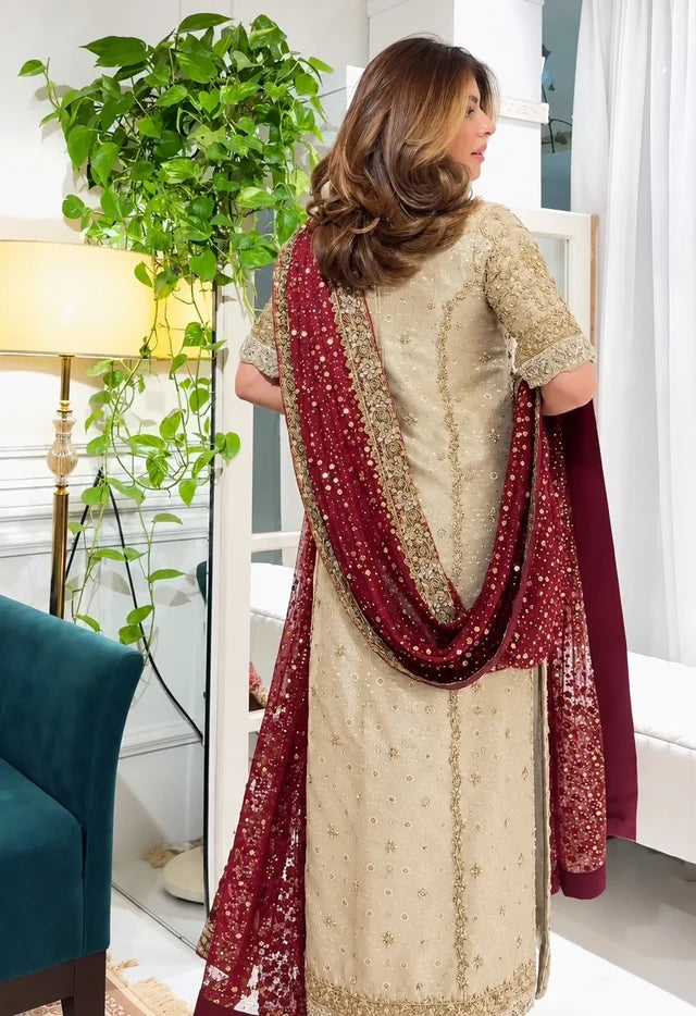 Harish Shakeel Mesuri Hand Embellished 3 Piece - A048