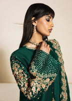 Hussain Rehar RawSilk Embrodiered 3 Piece Dress - A016