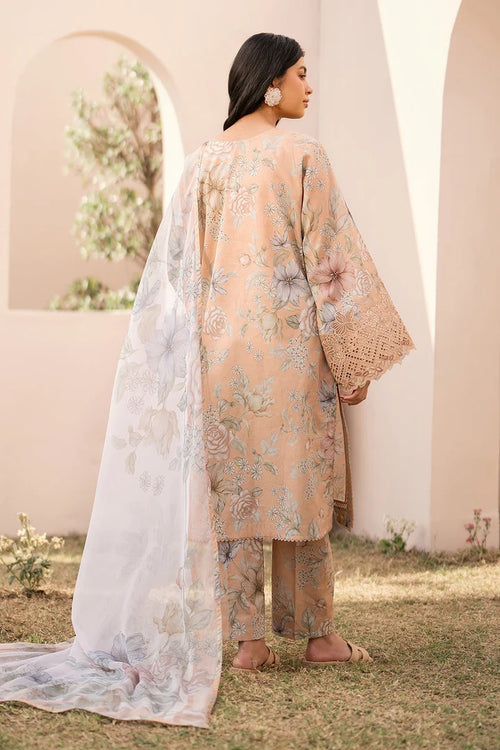 Baroque Digital Printed & Embroidered Chikankari Pashmina 3 Piece Dress -- A011