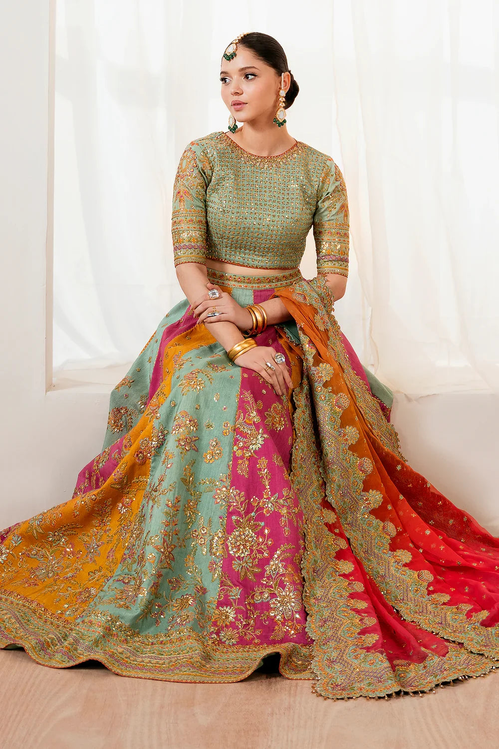 Baroque Silk Embroidered Maxi - A010