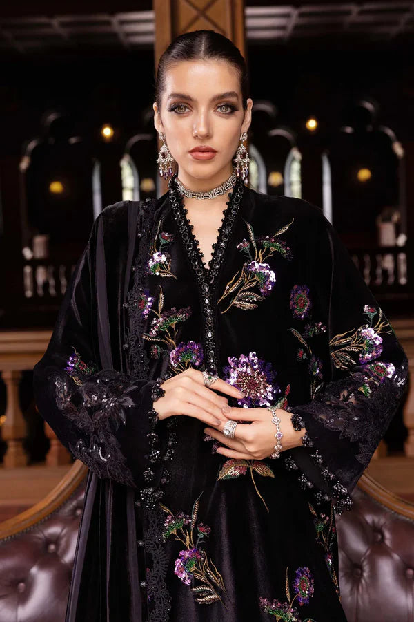Maria B Sheesha Silk Hand Embellished & Embroidered 3 Piece Dress - A006