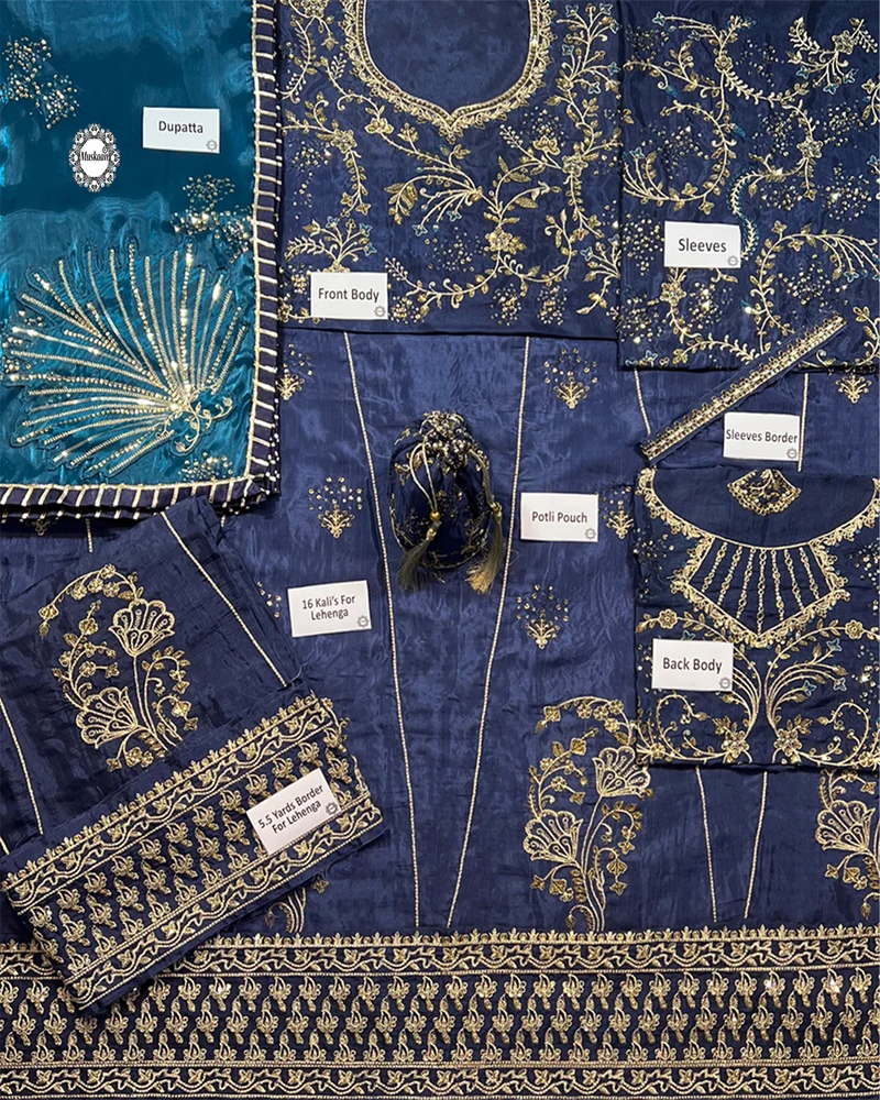 Mubashira Usman Luxury Bridal Lehenga Choli - Zahveen - A040
