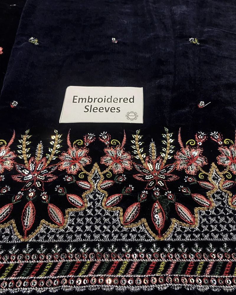 Jazmin Embroidered Velvet Formal Collection - NAVY BLUE -A037