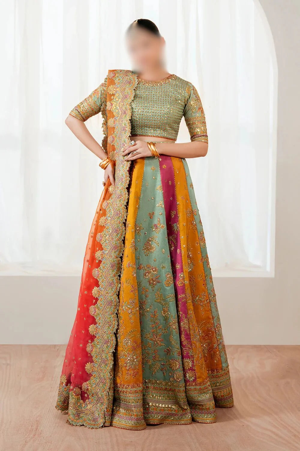 Baroque Silk Embroidered Maxi - A010