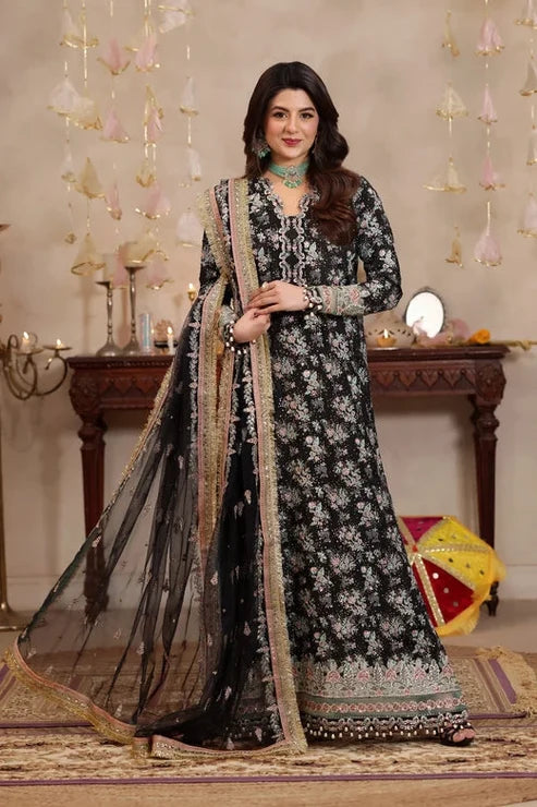Aneela's  Raw Silk Embroidered 3 Piece Dress -- A020