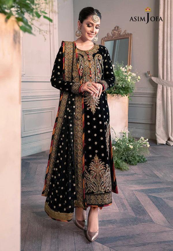 Asim Jofa - Velvet micro embroidered 3 piece - A043