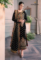 Asim Jofa - Velvet micro embroidered 3 piece - A043