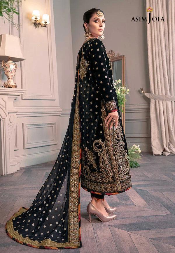 Asim Jofa - Velvet micro embroidered 3 piece - A043