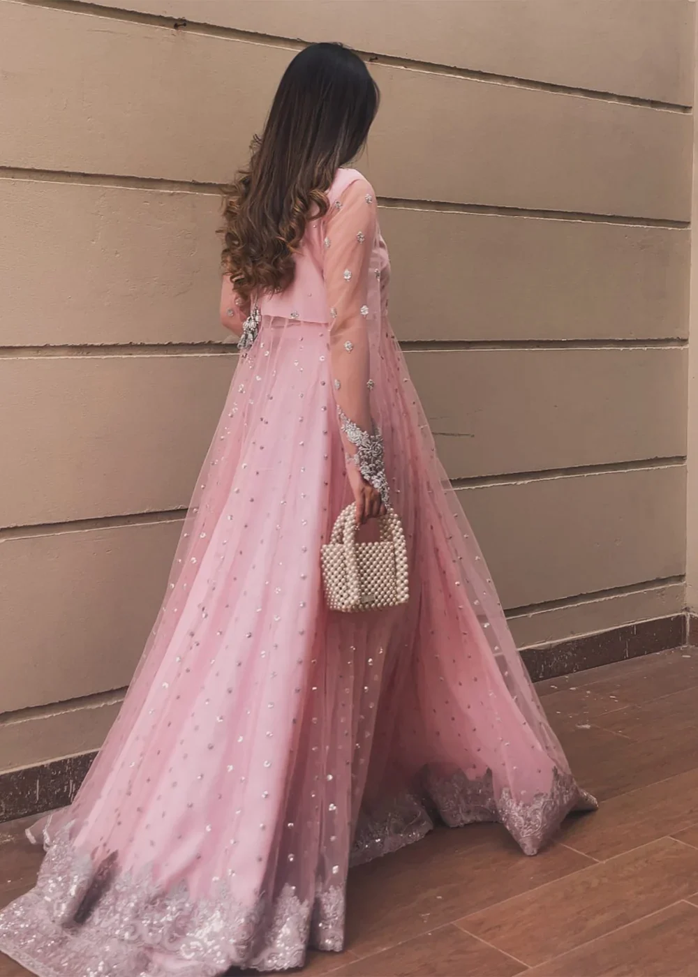 Misal Net Hand Embellished & Embroidered 3 Piece Dress - A039