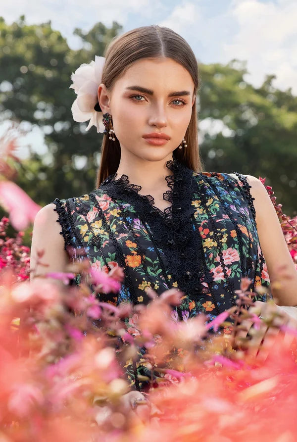 Maria B M Print Embroidered 3 Piece Dress A004