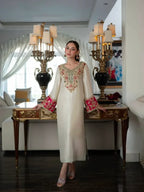 Aleena Khan Raw silk Hand Embellished 3 Piece Dress - A042