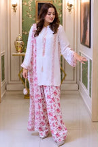 Aneelas Off-White Pure Silk Formal 3-Piece Dress -- A021