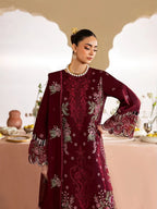 Mahnur Dhanak Luxury Embroidered 3 Piece Dress - A067