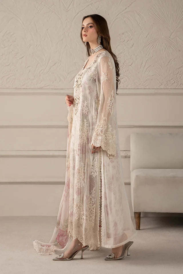 Maria b Chiffon  Embroidered with Printed Silk Inner Dress - A066