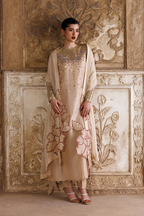 Vanya Luxury Pret Formal Wedding Raw Silk Collection - BEIGE GOLD - A034