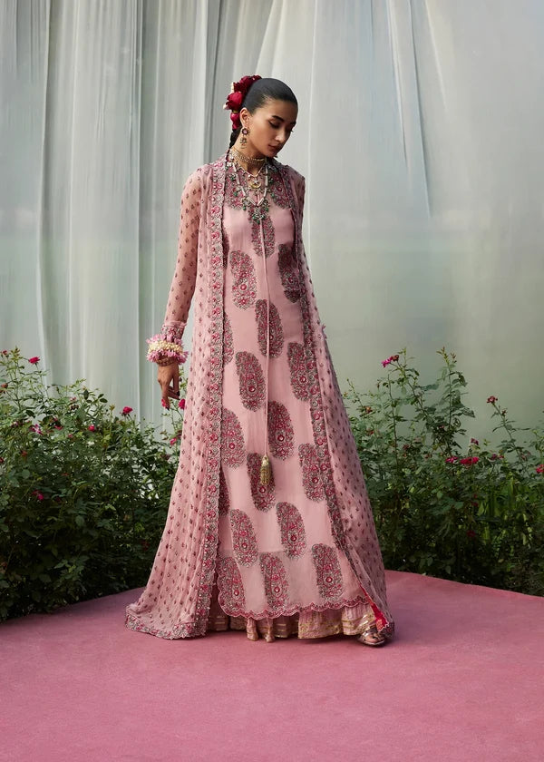 Hussain Rehar Chiffon Embrodiered Gharara - A015