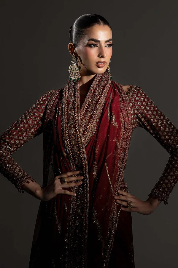 MARIA B CHIFFON EMBRDOEIRED SAREE - A031